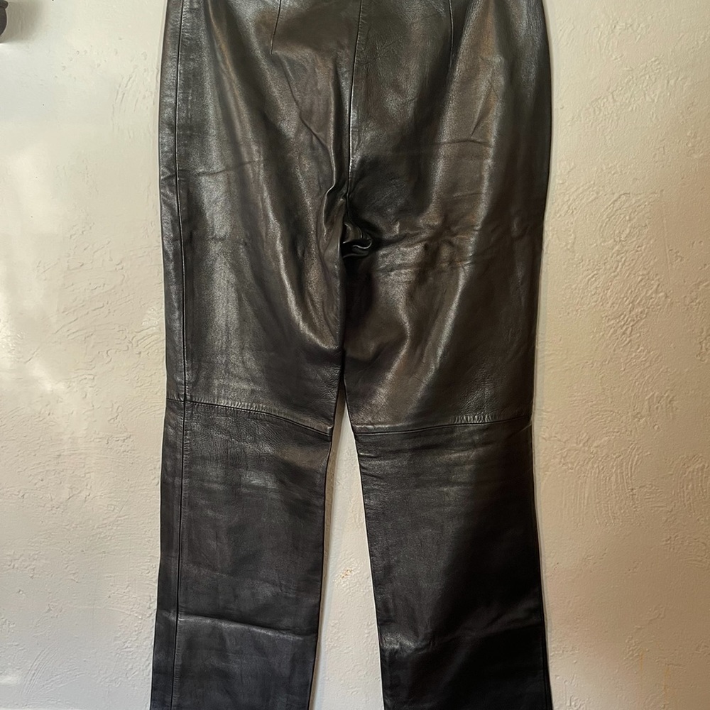 Adrienne Vittadini Black Leather Pants - Picture 5 of 7